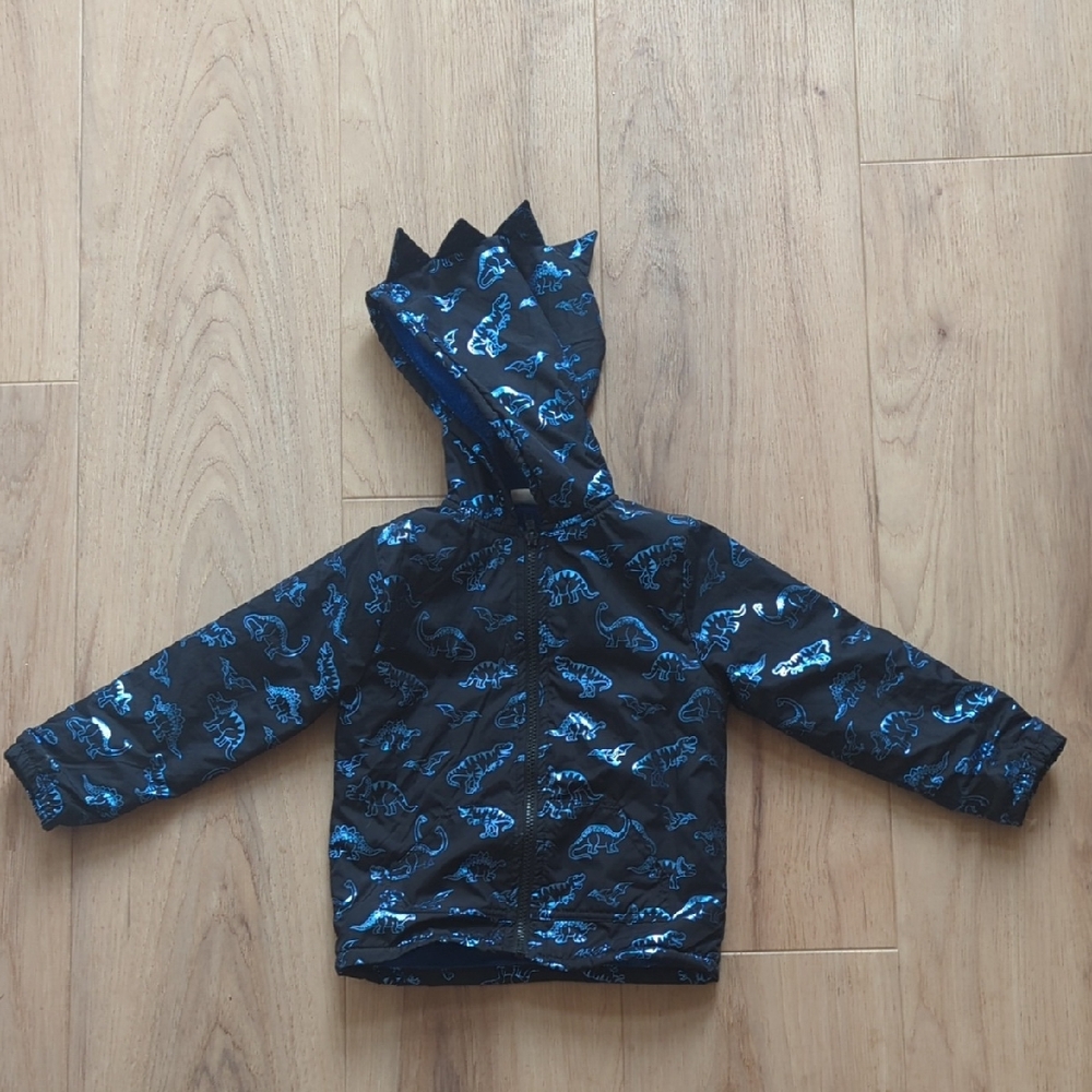 Kids Dinosaur Hoodie with Blue Accents
